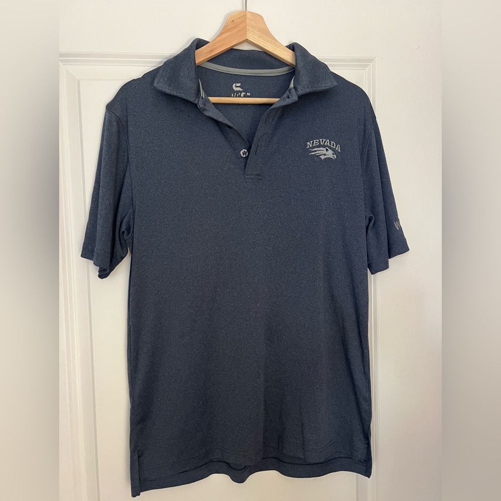 Nevada (UNR) Men's Blue Athletic Polo Shirt